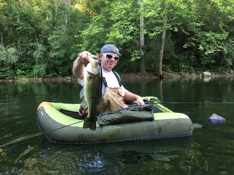 Ohio Belly boat fishing large mouth bass