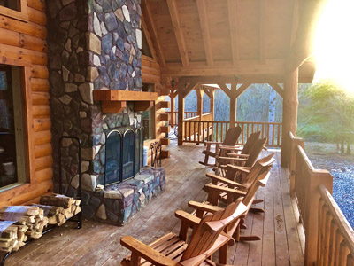 Outdoor Fireplace - Enjoy an indoor or outdoor wood-burning fire under cover at Dogwood Manor.
