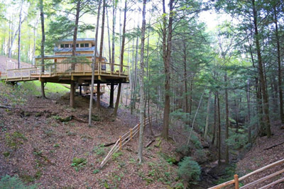 Maple Treehouse at Hocking Hills Treehouse - Enjoy amazing views from your wrap-around deck during your treehouse getaway at Hocking Hills Treehouse Cabins