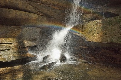 Rainbow At Broken Rock - Broken Rock Falls at Old Mans Cave, finally on the trail maps