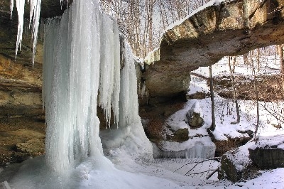 Rockbridge Winter Scene -      I remember it well. It gets really slippery behind that ice formation. I went down and busted my tripod, among other things.
