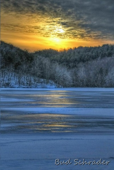 Sunset Over Ice - Following a snow and ice storm, beauty that man can not create.